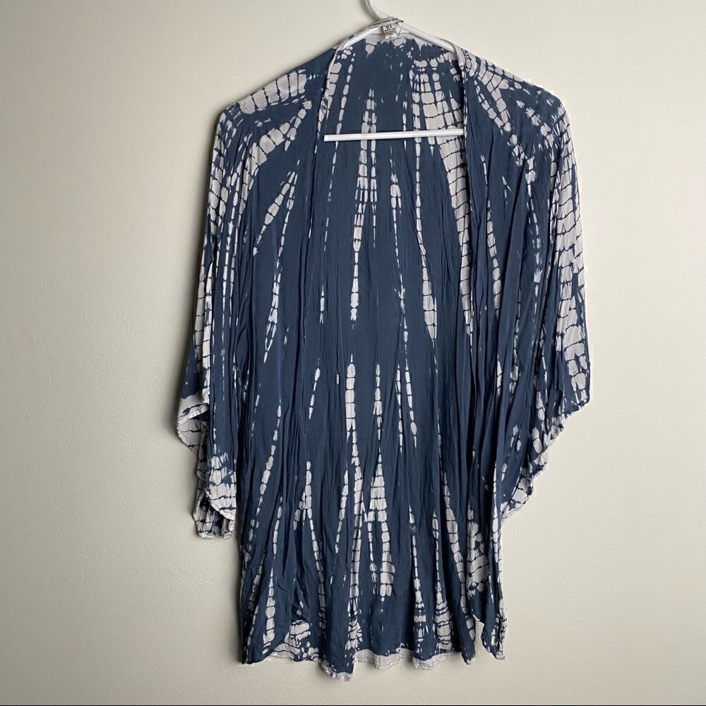 American Eagle Kimono Cover Up Cardigan Blue White Dye Small XS